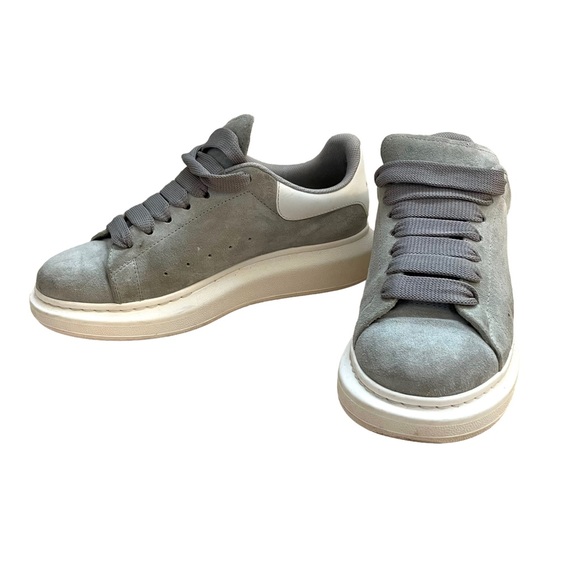 Alexander McQueen Shoes - ALEXANDER MCQUEEN Oversized Suede Sneakers Dove and white size 38